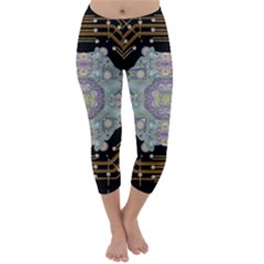 Butterflies And Flowers A In Romantic Universe Capri Winter Leggings  by pepitasart