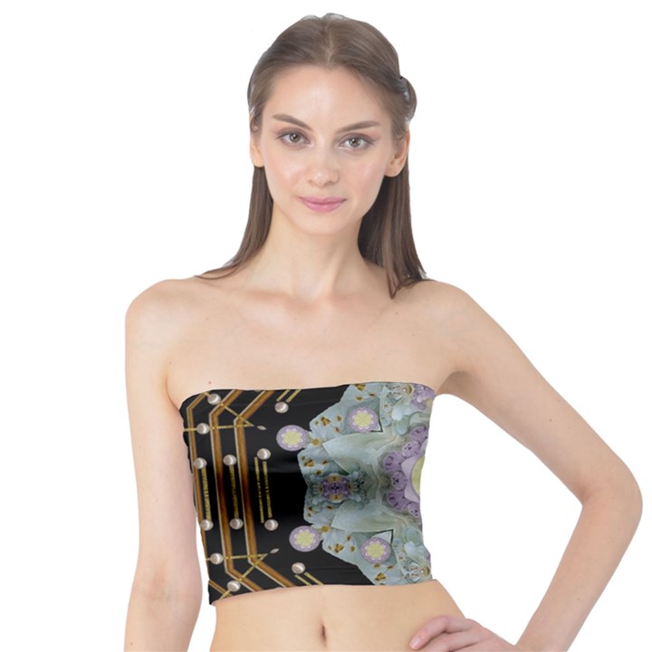 Butterflies And Flowers A In Romantic Universe Tube Top