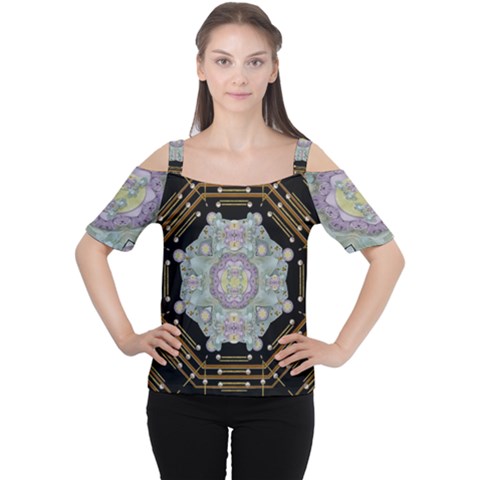 Butterflies And Flowers A In Romantic Universe Cutout Shoulder Tee by pepitasart