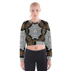 Butterflies And Flowers A In Romantic Universe Cropped Sweatshirt by pepitasart