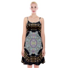 Butterflies And Flowers A In Romantic Universe Spaghetti Strap Velvet Dress by pepitasart