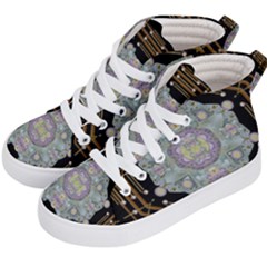 Butterflies And Flowers A In Romantic Universe Kid s Hi-top Skate Sneakers by pepitasart