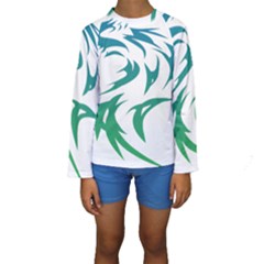 Wolf Dog Fox Animal Pet Vector Kids  Long Sleeve Swimwear by Sapixe