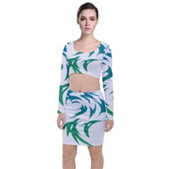 Wolf Dog Fox Animal Pet Vector Long Sleeve Crop Top & Bodycon Skirt Set by Sapixe