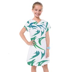 Wolf Dog Fox Animal Pet Vector Kids  Drop Waist Dress by Sapixe