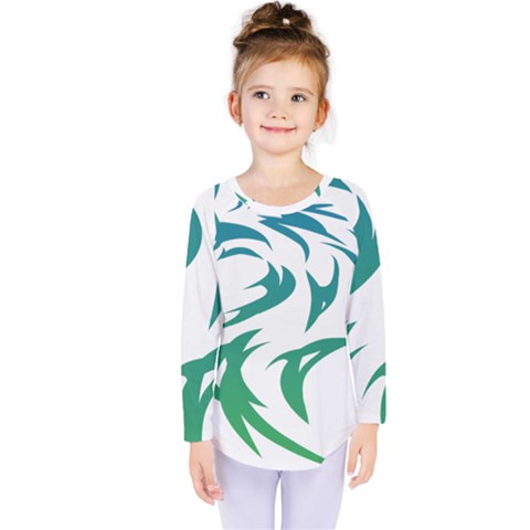 Wolf Dog Fox Animal Pet Vector Kids  Long Sleeve Tee by Sapixe