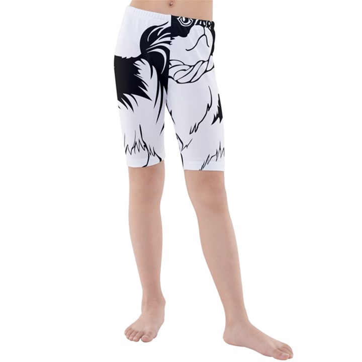 Animal Canine Dog Japanese Chin Kids  Mid Length Swim Shorts