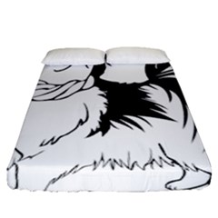 Animal Canine Dog Japanese Chin Fitted Sheet (queen Size) by Sapixe