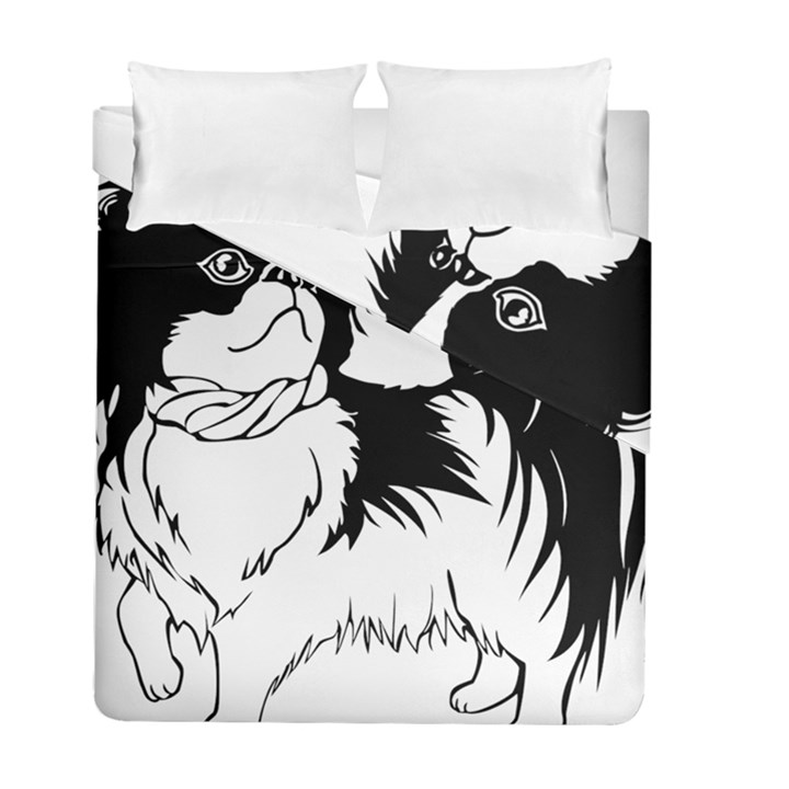 Animal Canine Dog Japanese Chin Duvet Cover Double Side (Full/ Double Size)