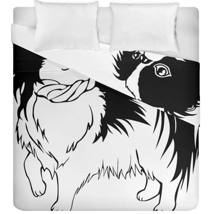 Animal Canine Dog Japanese Chin Duvet Cover Double Side (King Size)