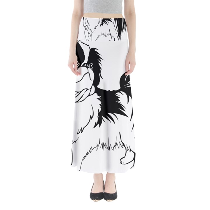 Animal Canine Dog Japanese Chin Full Length Maxi Skirt