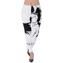 Animal Canine Dog Japanese Chin Velvet Leggings by Sapixe