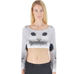 Cat Animal Pet Kitty Cats Kitten Long Sleeve Crop Top by Sapixe