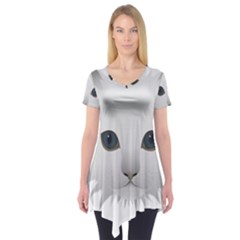 Cat Animal Pet Kitty Cats Kitten Short Sleeve Tunic  by Sapixe