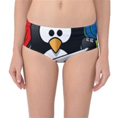 Penguin Pirate Tux Animal Bandana Mid-waist Bikini Bottoms by Sapixe