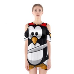 Penguin Pirate Tux Animal Bandana Shoulder Cutout One Piece by Sapixe