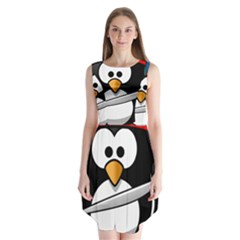 Penguin Pirate Tux Animal Bandana Sleeveless Chiffon Dress   by Sapixe