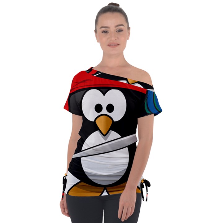 Penguin Pirate Tux Animal Bandana Tie-Up Tee