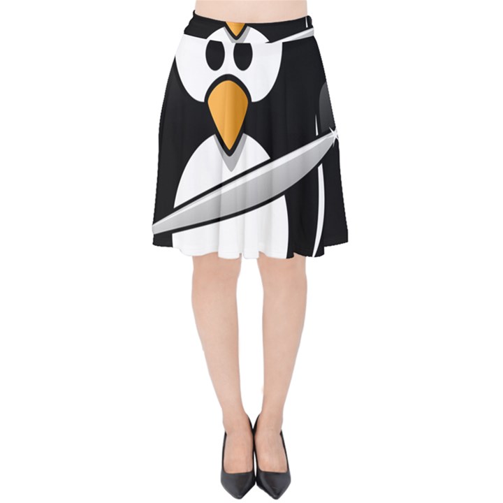 Penguin Pirate Tux Animal Bandana Velvet High Waist Skirt