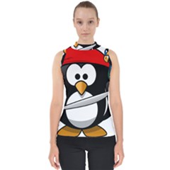 Penguin Pirate Tux Animal Bandana Shell Top by Sapixe