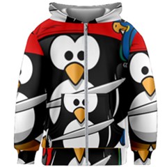 Penguin Pirate Tux Animal Bandana Kids Zipper Hoodie Without Drawstring by Sapixe