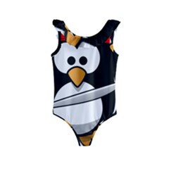 Penguin Pirate Tux Animal Bandana Kids  Frill Swimsuit by Sapixe