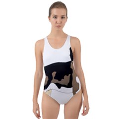 Black White Dog Beagle Pet Animal Cut-out Back One Piece Swimsuit by Sapixe