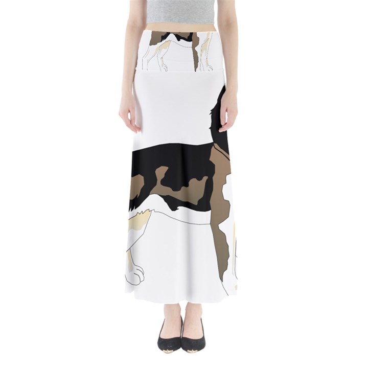 Black White Dog Beagle Pet Animal Full Length Maxi Skirt