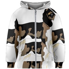 Black White Dog Beagle Pet Animal Kids Zipper Hoodie Without Drawstring