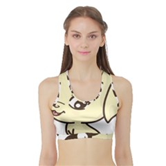 Doggy Dog Puppy Animal Pet Figure Sports Bra With Border by Sapixe