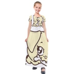 Doggy Dog Puppy Animal Pet Figure Kids  Short Sleeve Maxi Dress by Sapixe