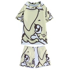 Doggy Dog Puppy Animal Pet Figure Kids  Swim Tee And Shorts Set