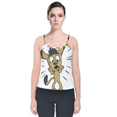 Animal Canine Cartoon Dog Pet Velvet Spaghetti Strap Top by Sapixe