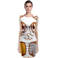 Animal Cat Feline Kitten Pet Sleeveless Velvet Midi Dress by Sapixe