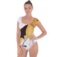 Black Yellow Dog Beagle Pet Short Sleeve Leotard  by Sapixe