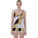 Black Yellow Dog Beagle Pet Tie Front Two Piece Tankini View1