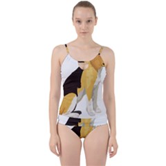 Black Yellow Dog Beagle Pet Cut Out Top Tankini Set by Sapixe