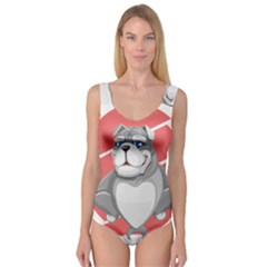 Bulldog Dog Animal Pet Heart Fur Princess Tank Leotard  by Sapixe