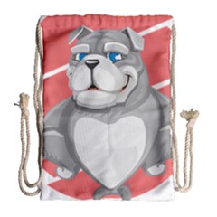 Bulldog Dog Animal Pet Heart Fur Drawstring Bag (large) by Sapixe