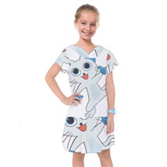 Animal Anthropomorphic Kids  Drop Waist Dress by Sapixe