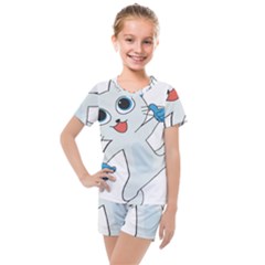 Animal Anthropomorphic Kids  Mesh Tee And Shorts Set