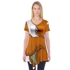 Squirrel Animal Pet Short Sleeve Tunic  by Sapixe