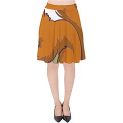 Squirrel Animal Pet Velvet High Waist Skirt by Sapixe