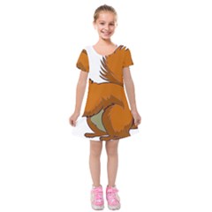 Squirrel Animal Pet Kids  Short Sleeve Velvet Dress by Sapixe