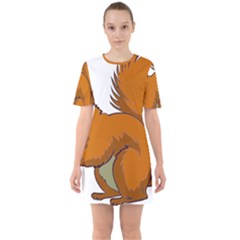 Squirrel Animal Pet Sixties Short Sleeve Mini Dress by Sapixe