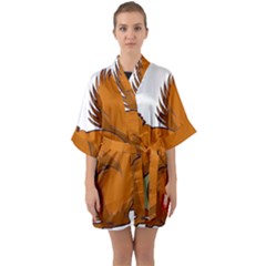 Squirrel Animal Pet Quarter Sleeve Kimono Robe by Sapixe