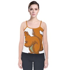 Squirrel Animal Pet Velvet Spaghetti Strap Top by Sapixe