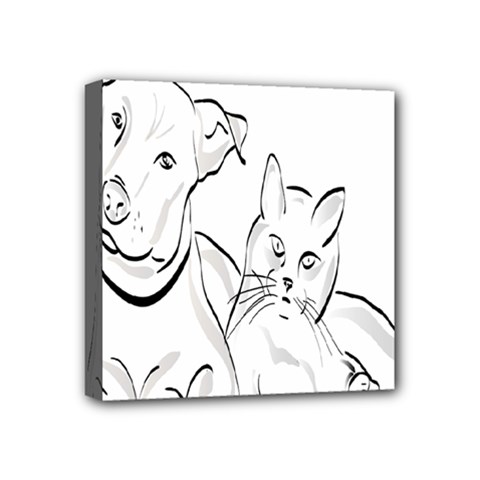 Dog Cat Pet Silhouette Animal Mini Canvas 4  X 4  by Sapixe