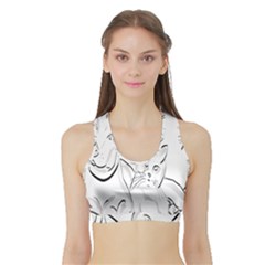 Dog Cat Pet Silhouette Animal Sports Bra With Border by Sapixe