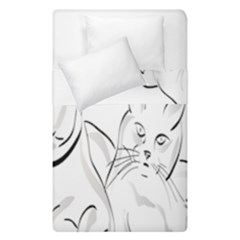 Dog Cat Pet Silhouette Animal Duvet Cover Double Side (single Size) by Sapixe